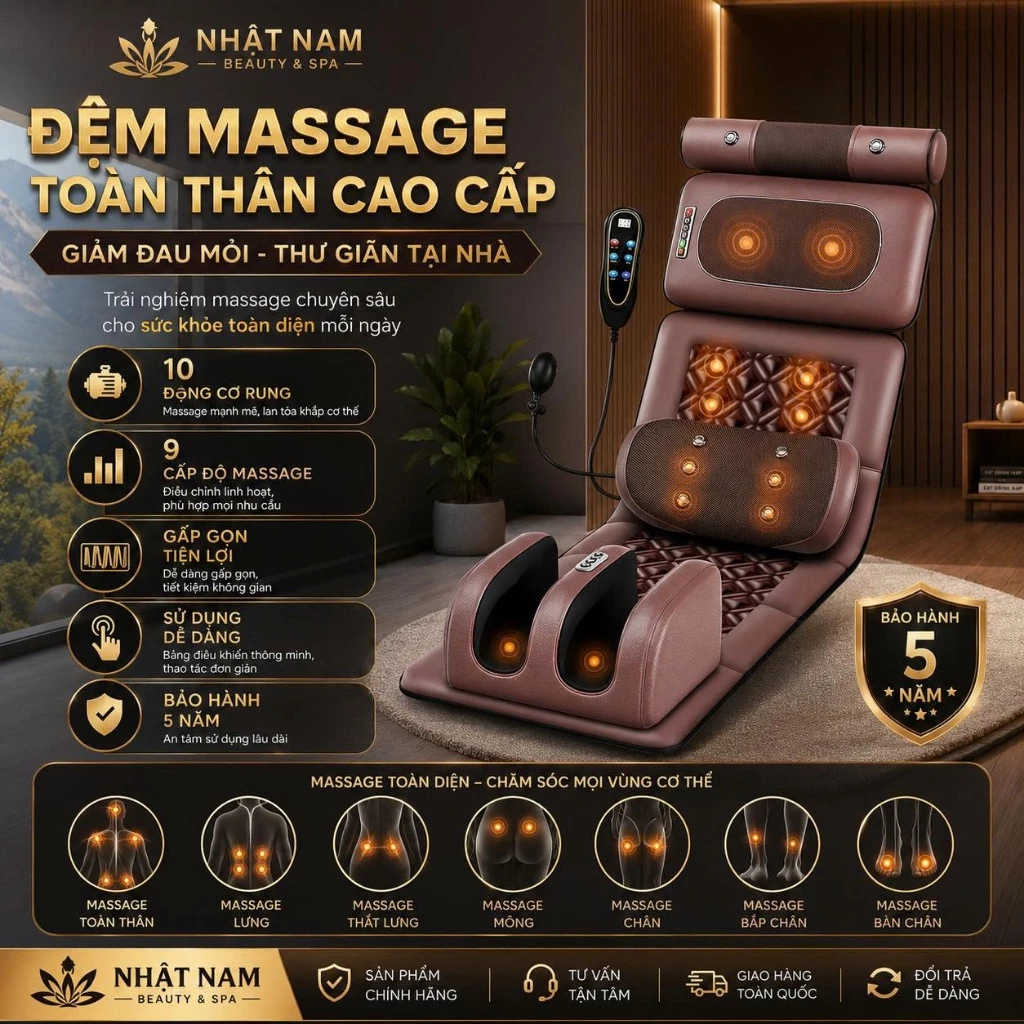 Đệm Massage Toàn Thân, Nệm Massage Toàn Thân Xoa Bóp Giúp Giảm Đau Mỏi Toàn Thân, Hỗ Trợ Tuần Hoàn Máu Phục Hổi Sức Khoẻ