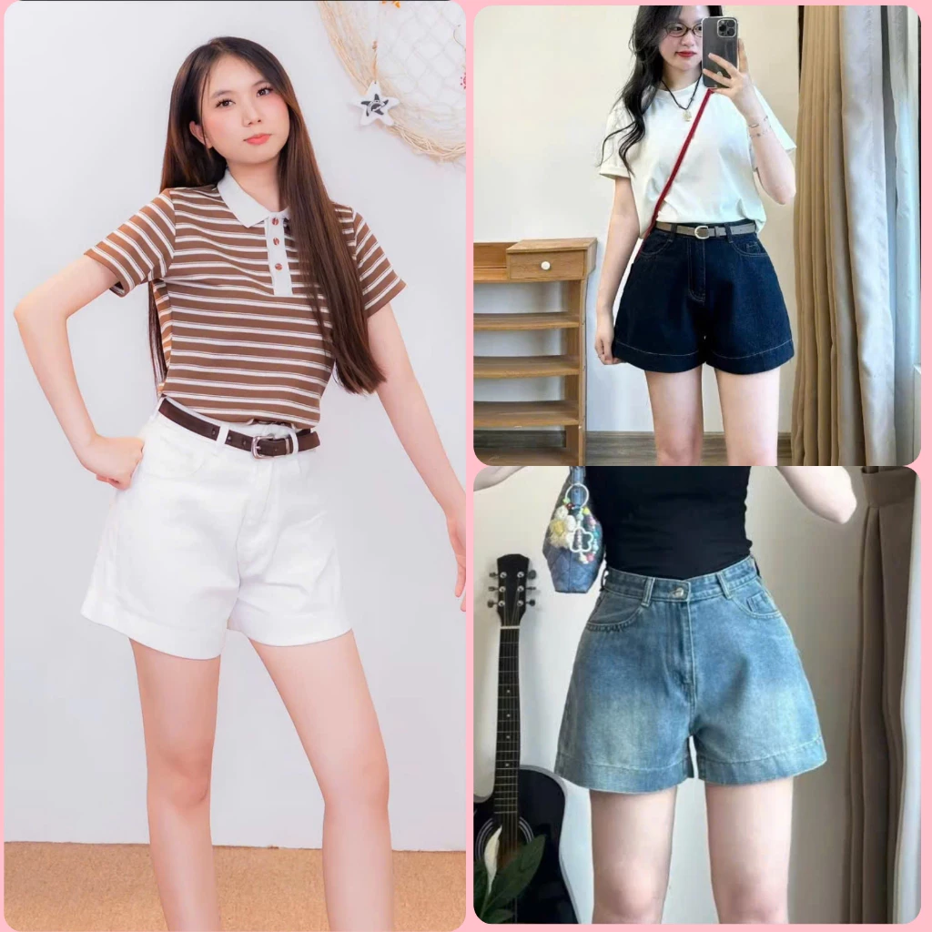 Quần sooc jeans nữ cao cấp 3 màu hottrend, quần short bò nữ chất vải mềm mại cạp cao siêu hack dáng NANA SHOP