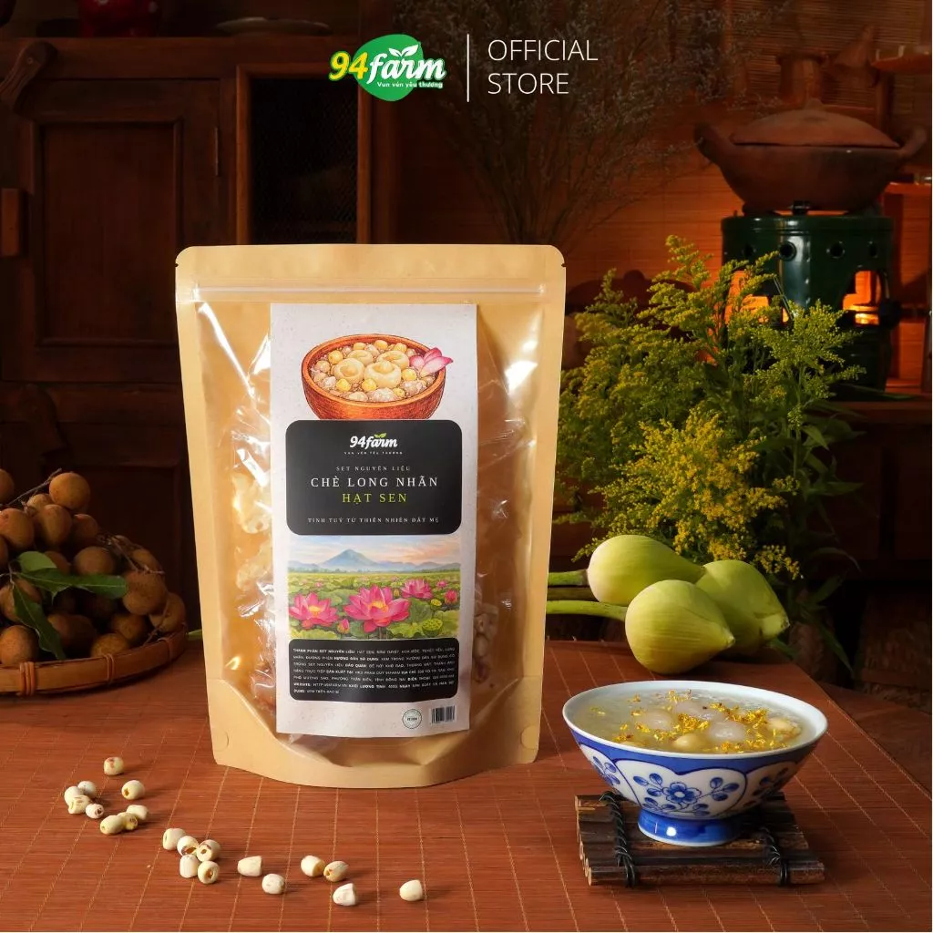 [1 set] Chè Long nhãn Hạt sen Tuyết yến 94Farm Nước Trà, Tea