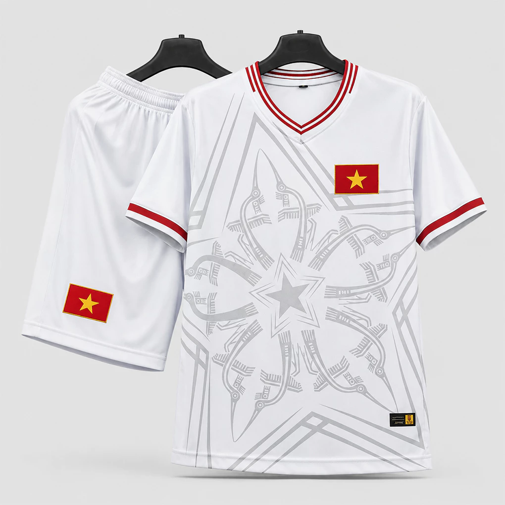 [VN-T2024] IN TÊN SỐ ÁO - quần áo đá bóng thể thao VN trắng 2024, chất liệu thun lạnh bền đẹp