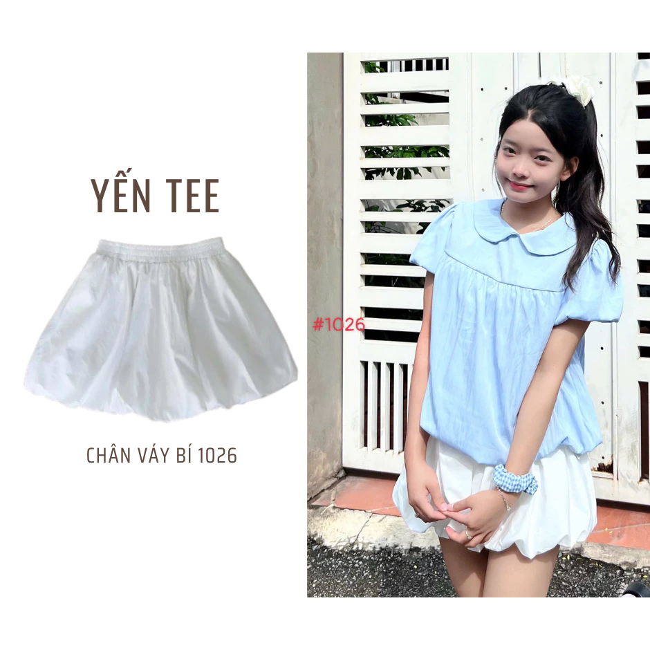 Chân váy bí nữ dáng phồng chất gió mềm mặc đi học đi chơi thời trang Yến Tee #1026