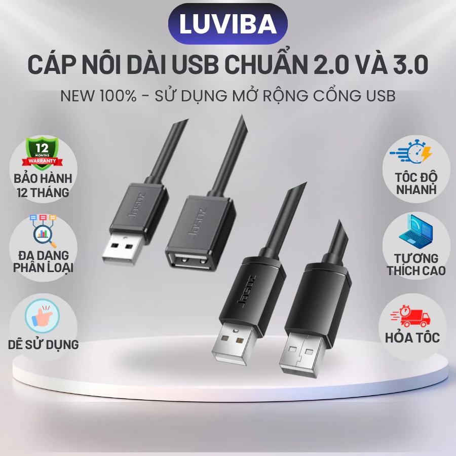 Dây nối dài usb chuẩn 2.0 và 3.0 truyền dẫn tốc độ cao đủ các kích thước LUVIBA D106