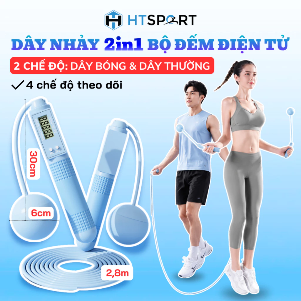 Dây Nhảy Không Dây Bóng Lớn Có Đếm, Màn Hình HD Đếm Số Có Thể Điều Chỉnh, Thể Dục Tiện Lợi Tại Nhà Không Gây Tiếng Ồn