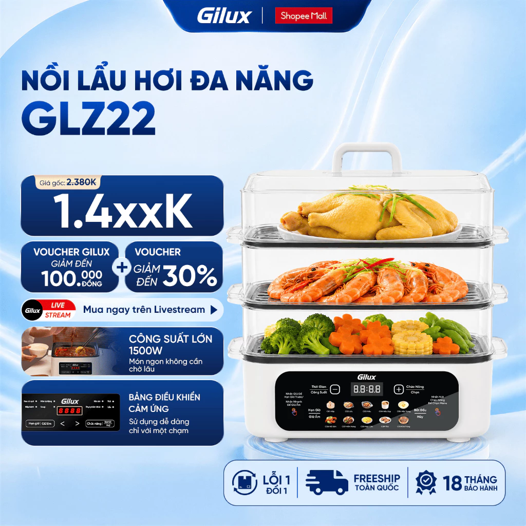 Nồi Lẩu Hơi Gilux 24 lít - Hàng Chính Hãng - Bảo hành 18 tháng