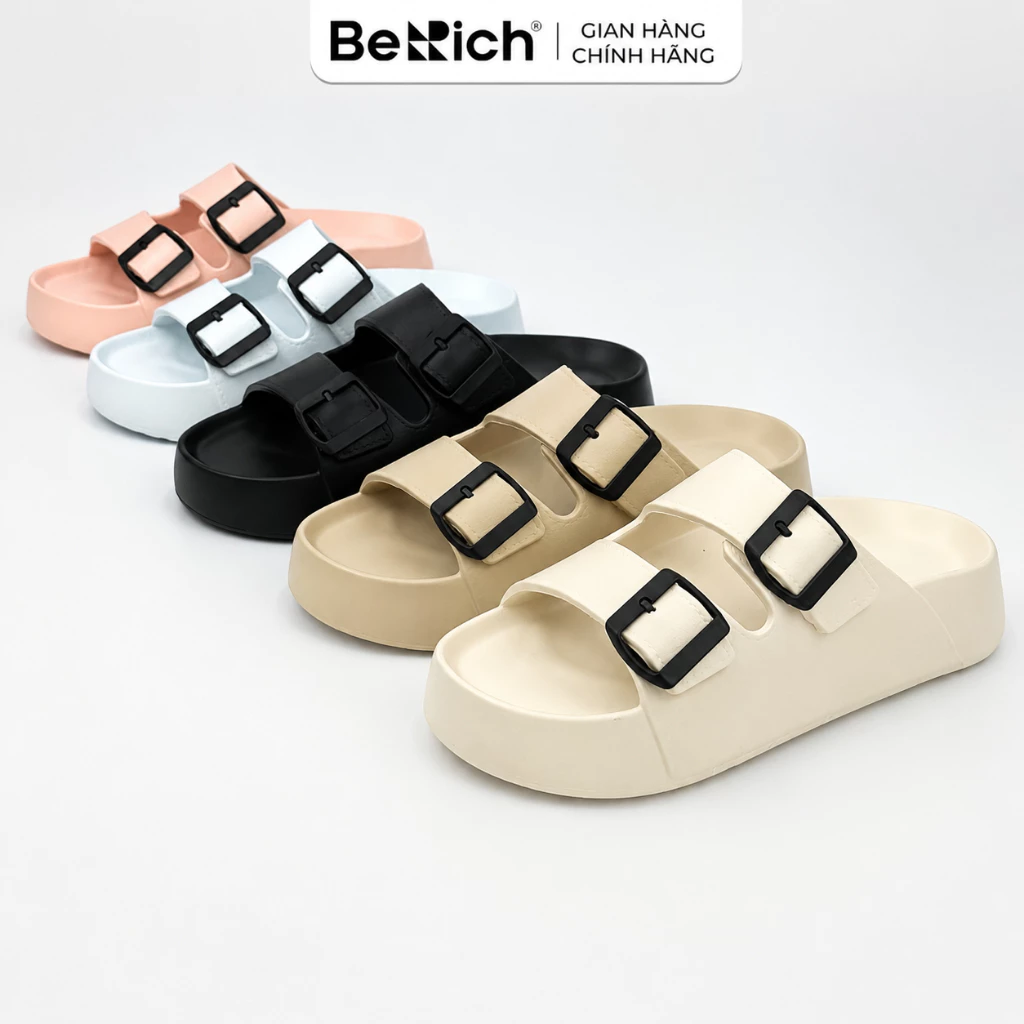 Dép Bánh Mì Nữ Berich BE522 Quai Ngang Đế Cao 4cm Eva Nguyên Sinh Phong Cách Hàn Quốc Êm Nhẹ Tôn Dáng