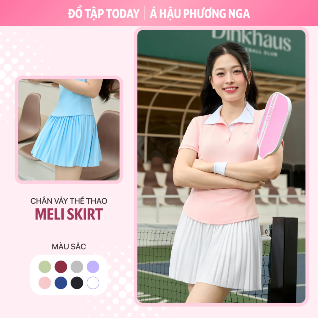 Chân váy xếp ly thể thao nữ Meli có sẵn quần bảo hộ tập thể thao tennis pickleball Today U Wear