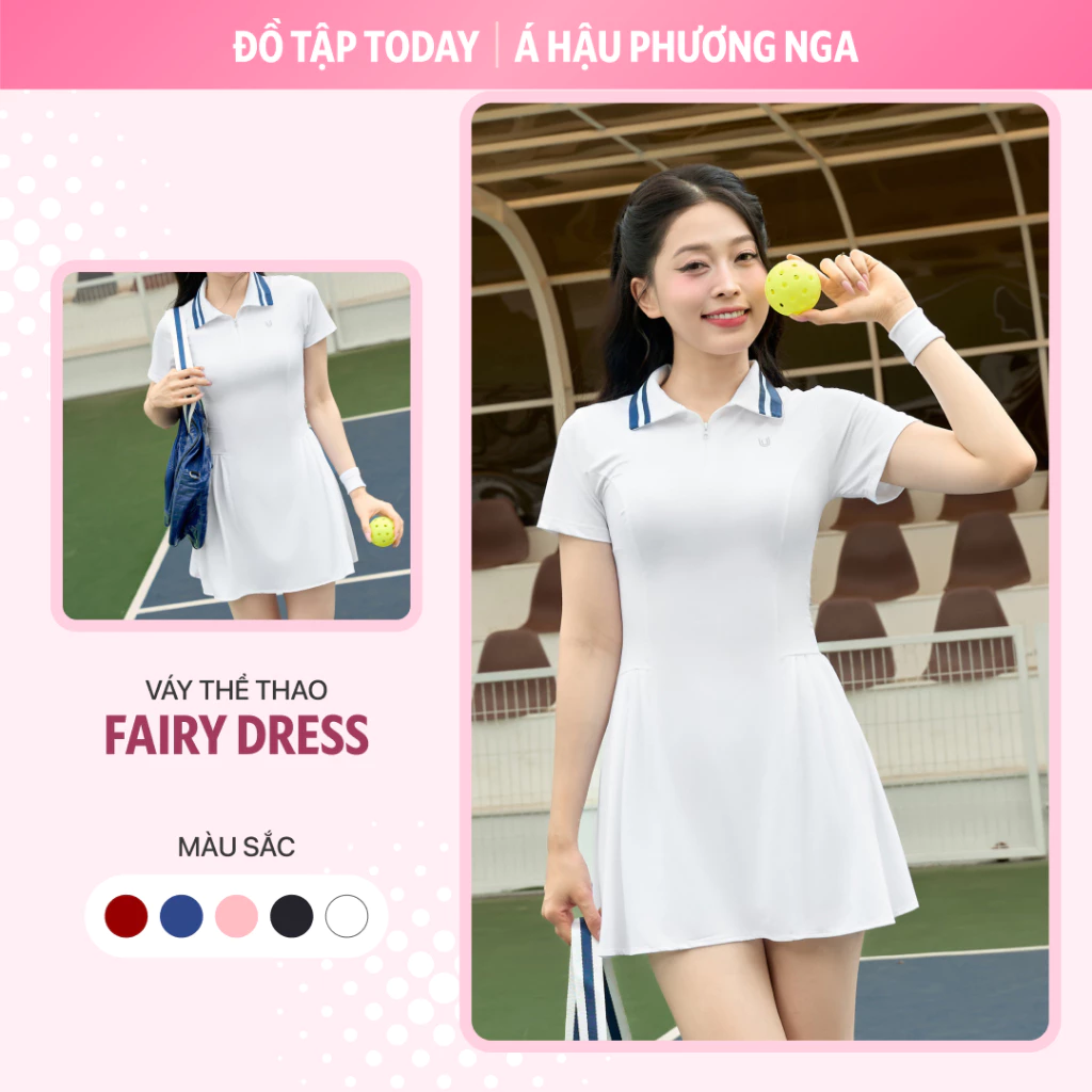 Váy thể thao Fairy Dress tặng kèm quần bảo hộ Today U Wear tôn dáng chơi tennis, pickleball