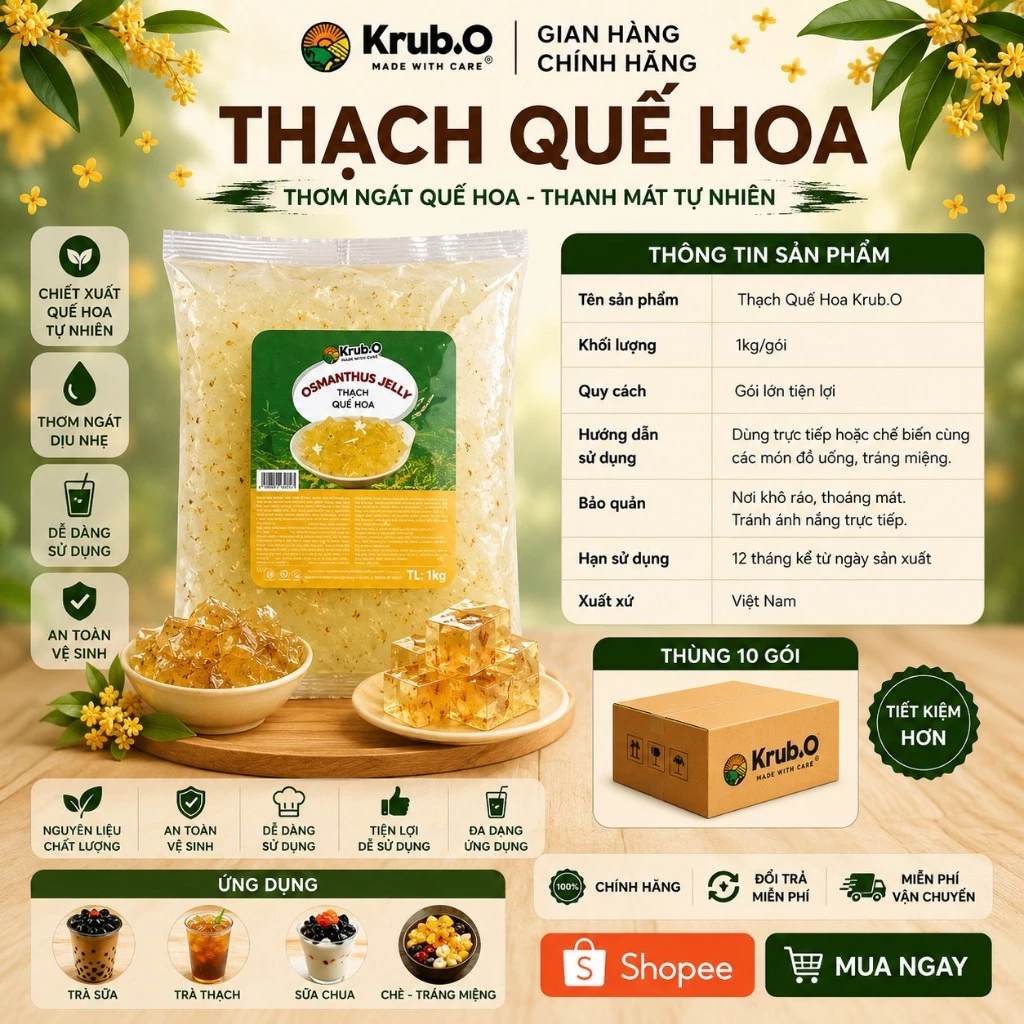 [Chính hãng] Thạch Quế Hoa thượng hạng Krub.O_thương hiệu thuần Việt