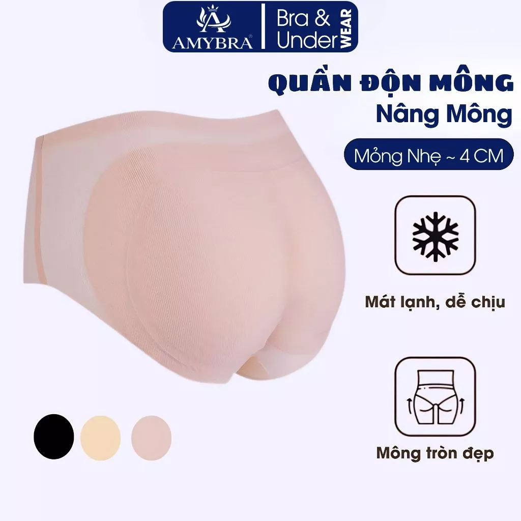 [ XẢ HÀNG ] Quần độn mông nâng mông siêu tự nhiên, Quần lót độn mông su tàng hình không lộ viền AMYBRA N2055
