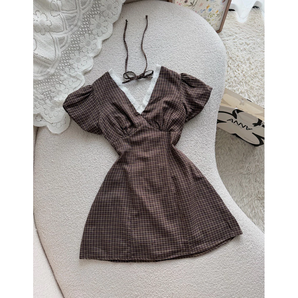 Đầm Kiểu Nữ Caro Viền Trắng Anna - Dazy Dress