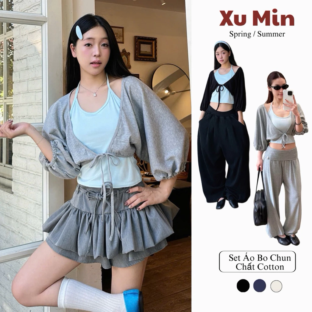 Áo Xu Min Min ( Áo 2S+ Áo Ngoài ) ( Có Bán Lẻ ) Chất Cotton Có Bo Gấy Tay Độc Đáo ( Áo 2s+ Áo Ngoài Bo Tay) PCF