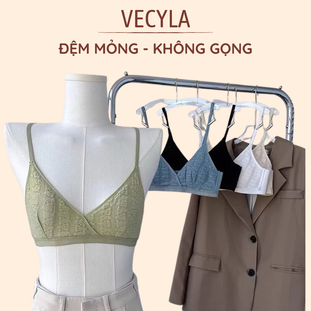 Áo lót VECYLA, áo ngực 502 ren lưới xuất nhật đệm mỏng, không gọng mặc nhẹ nhàng thoáng mát Cao cấp