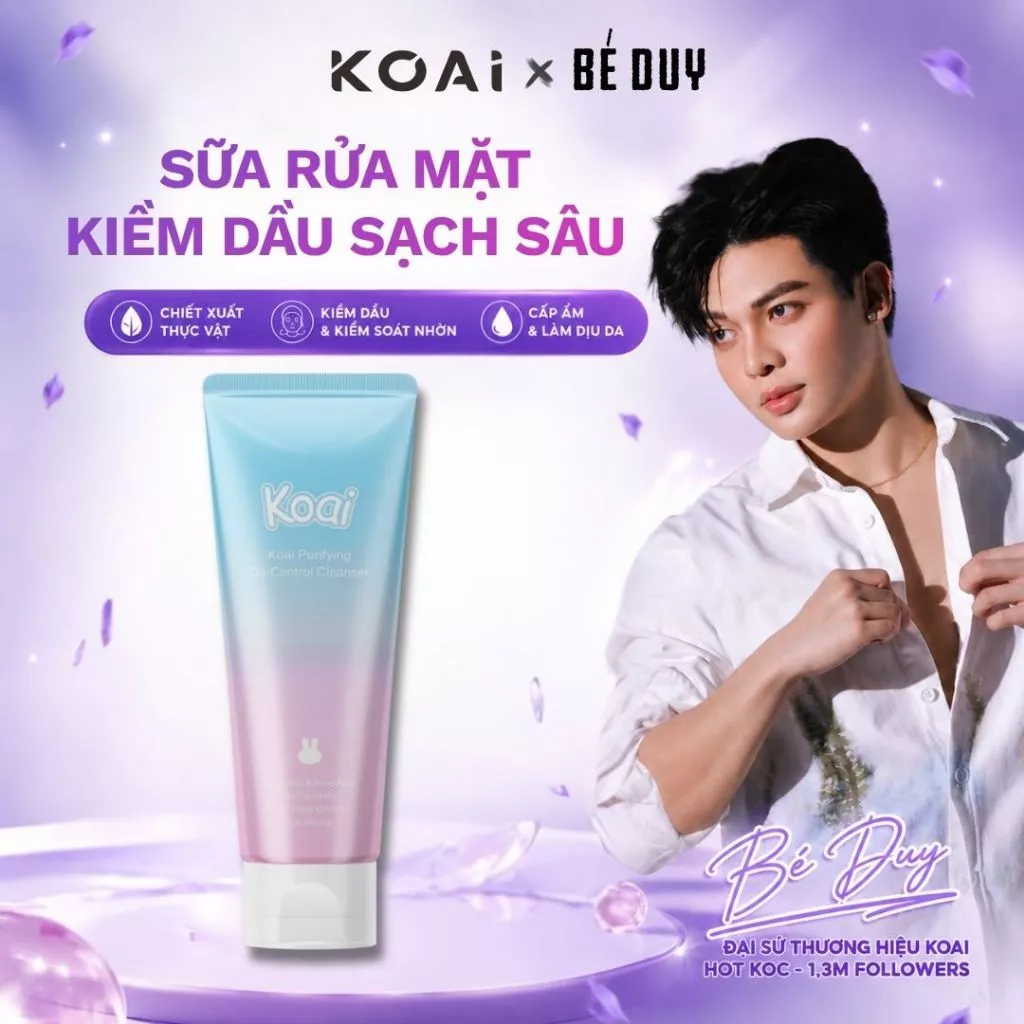 Sữa Rửa Mặt Koai Amino Acid Kiềm Dầu Giảm Mụn, Sạch Sâu Dịu Nhẹ Cho Da Nhạy Cảm 120g