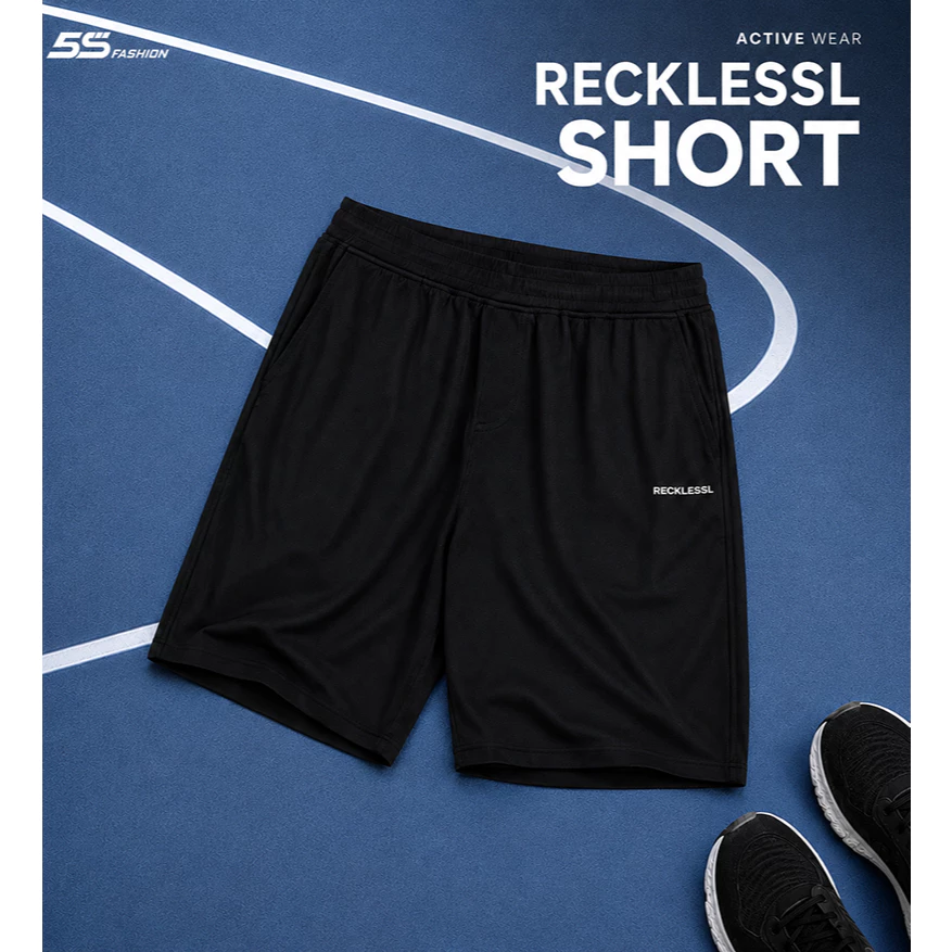 Quần Short Nam RECKLESSL 5S FASHION Cạp Chun Phom Slimfit Khỏe Khoắn MBQST26008