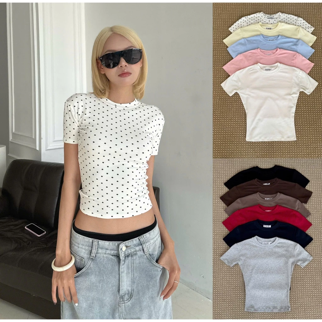 [DEAL XẢ KHO] AB HOUSE - Áo thun ôm body basic tôn dáng thời trang nữ