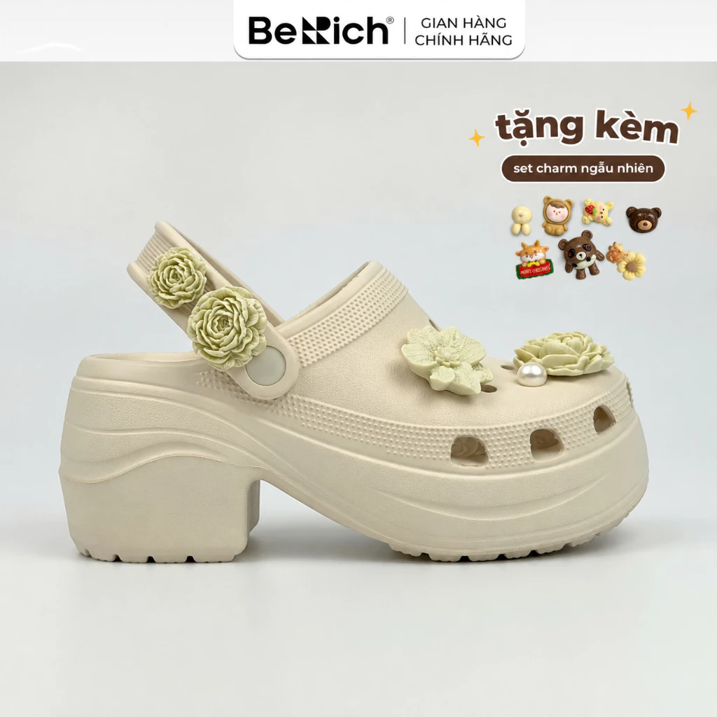 [Tặng Charm] Dép Sục Bánh Mì Nữ Berich BE533 Đế Cao 7cm EVA Nguyên Sinh Êm Nhẹ Tôn Dáng