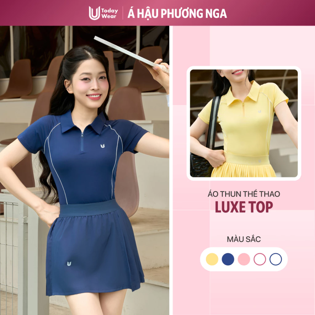 [BST Radiant Summer] Áo polo thể thao nữ Luxe Top mặc tập gym, chất liệu thoáng mát, thấm hút mồ hôi Today U Wear