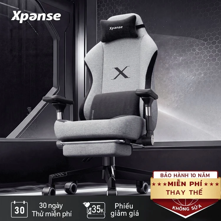 Ghế gaming Xpanse X3 – Ghế chơi game công thái học, đệm không cánh nâng cấp, vải Nano-Tech