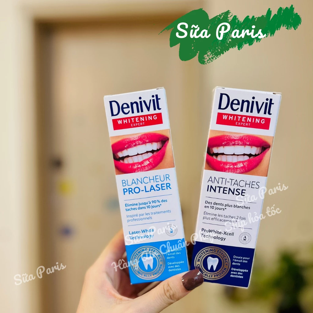 Kem đánh răng Denivit Whitening của Pháp giúp loại bỏ vết ố vàng, trắng răng_Sữa Paris Aderma