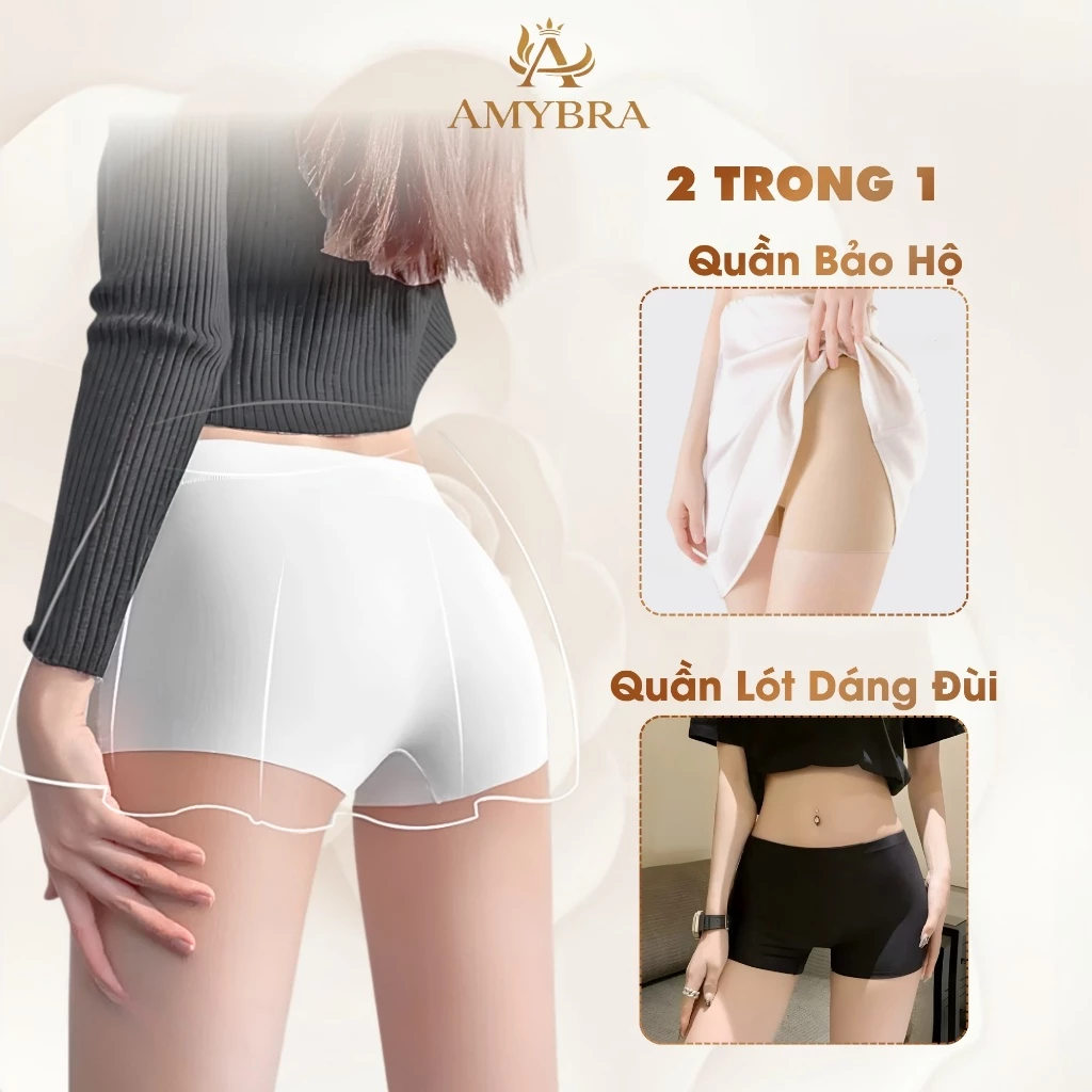 [Hàng Mới Về] Quần Bảo Hộ Đúc Su Mềm Mịn Không Lộ Viền, Quần Lót Đùi Ôm Dáng Quyến Rũ AMYBRA