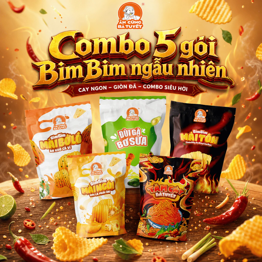 Combo 5 gói bimbim bất kì - ĂN CÙNG BÀ TUYẾT M14