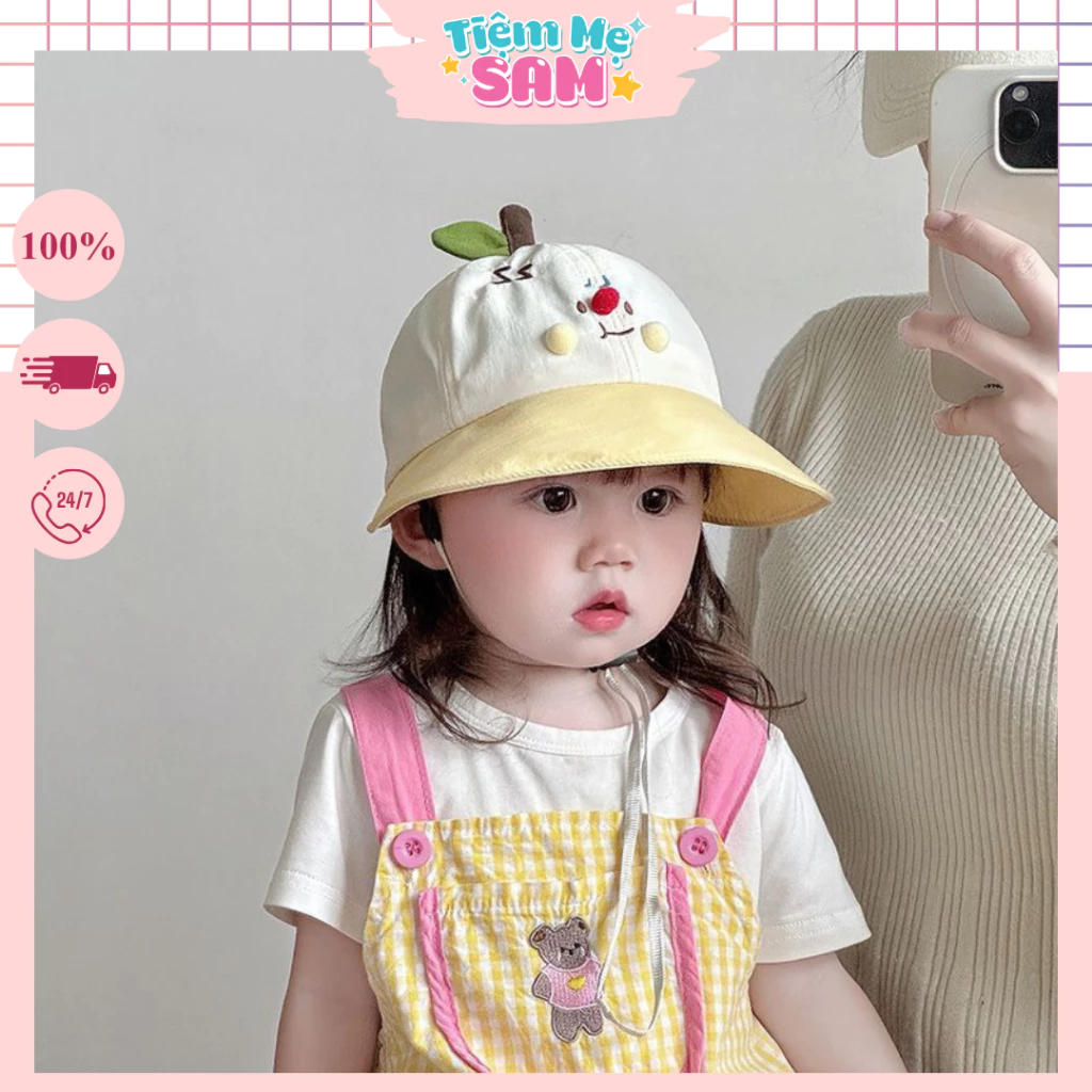 Mũ lưỡi trai che nắng vành rộng mềm, hình cute đáng yêu cho bé 10 tháng -3 tuổi (MUG23)