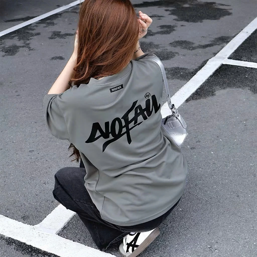 Áo thun tay lỡ unisex nam nữ NO FAIL, Áo phông unisex form rộng
