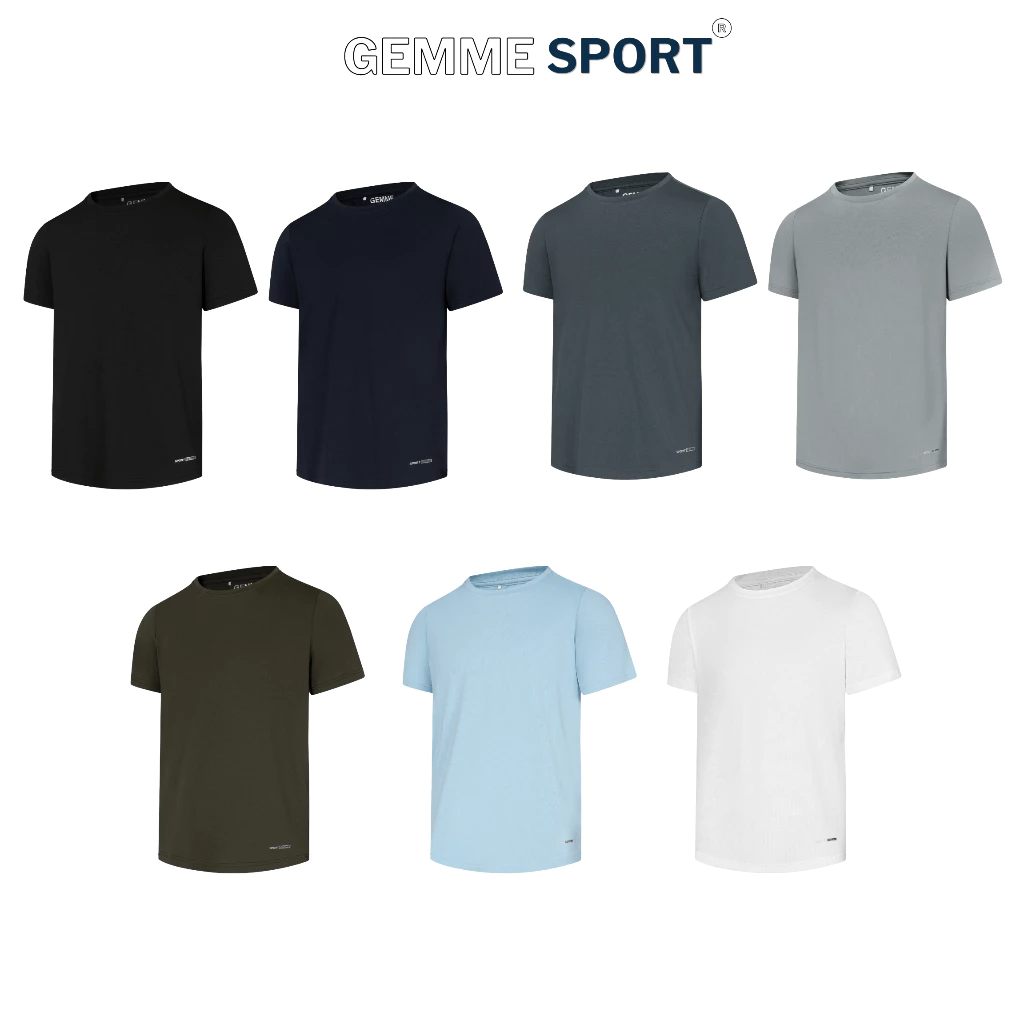 Áo thun trơn nam thể thao Polyester big size 60-120kg tập gym pickleball GEMME SPORT co giãn 4 chiều thoáng khí