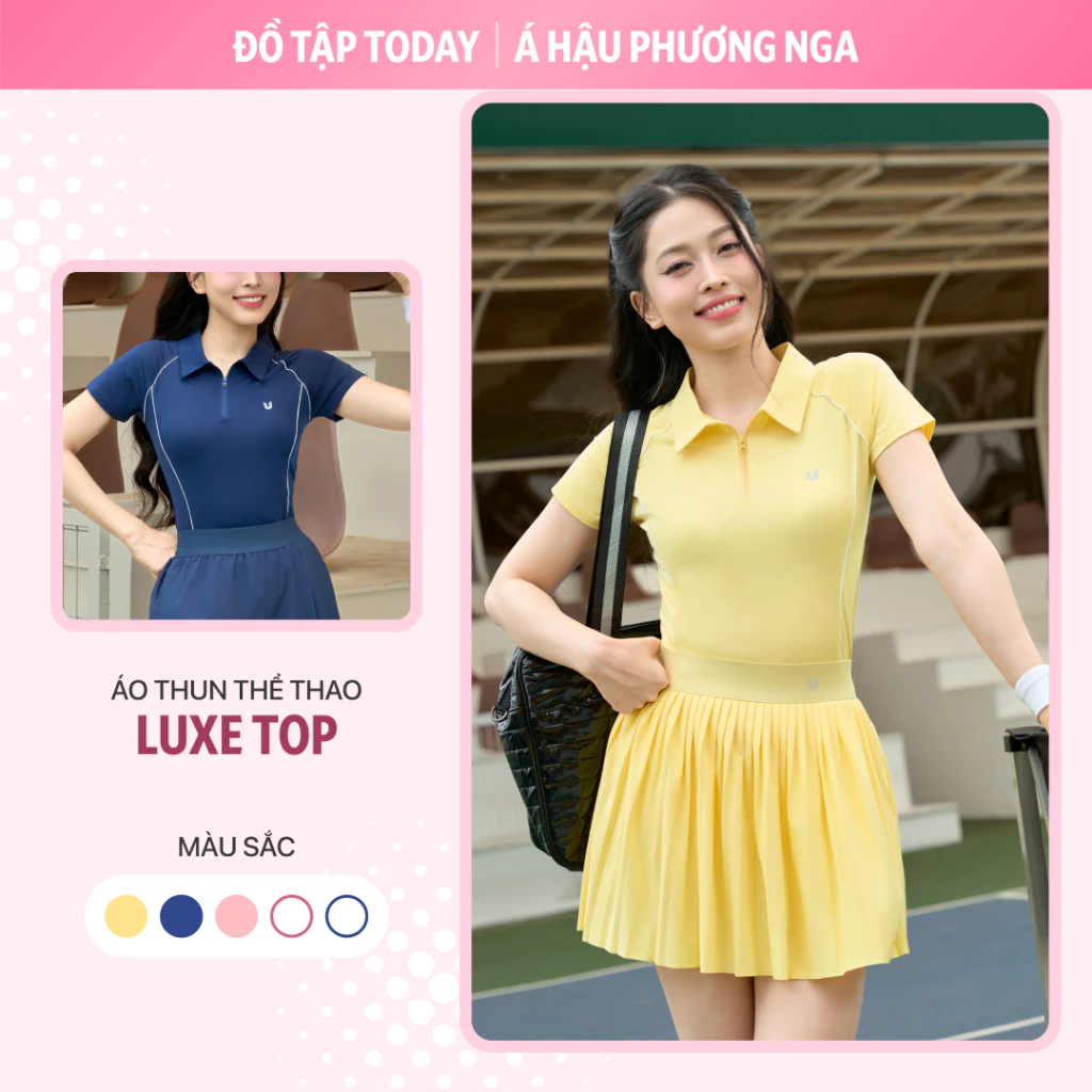 [BST Radiant Summer] Áo polo thể thao nữ Luxe Top mặc tập gym, chất liệu thoáng mát, thấm hút mồ hôi Today U Wear