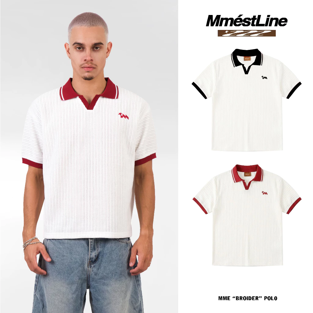 Áo thun Polo MMESTLINE "BROIDER" form Boxy chất liệu Soft Mesh Thêu logo nổi cao cấp