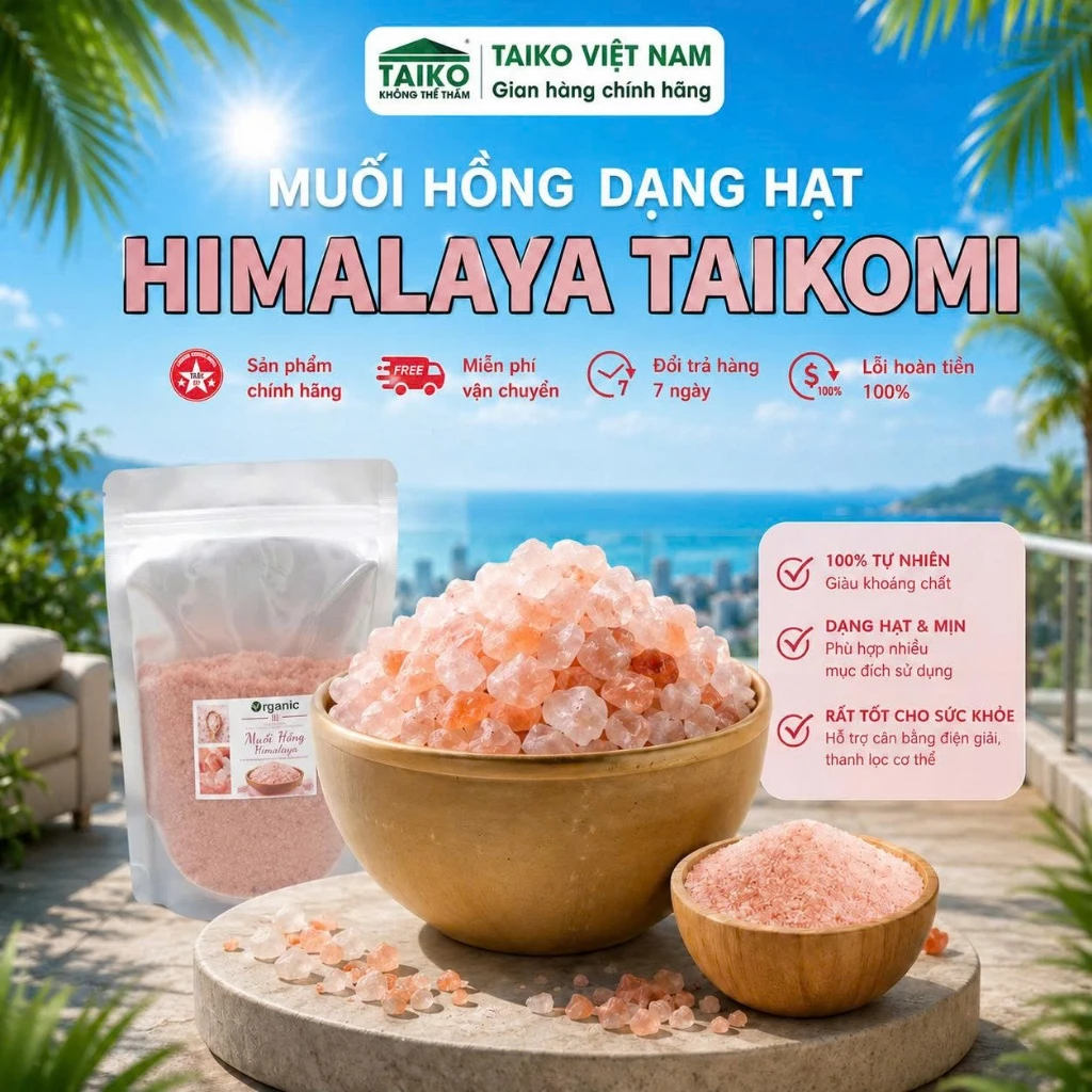 Muối Hồng Himalaya Nguyên Chất Pakistan | Dạng Hạt/Xay Nhuyễn | Sơ Chế Món Ăn, Trị Liệu, Có CO-CQ