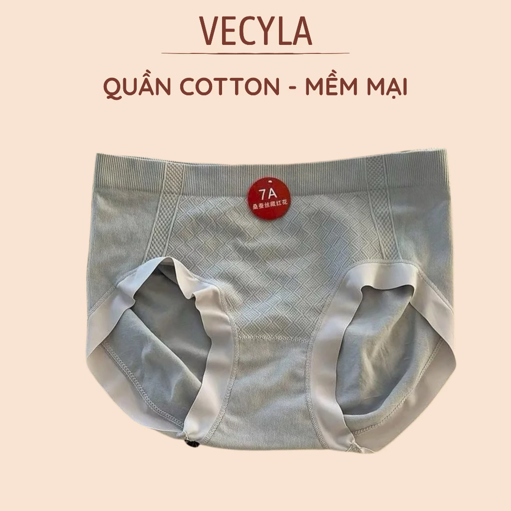 Quần lót VECYLA Quần chip cotton dệt kim 7A kháng khuẩn cạp cao