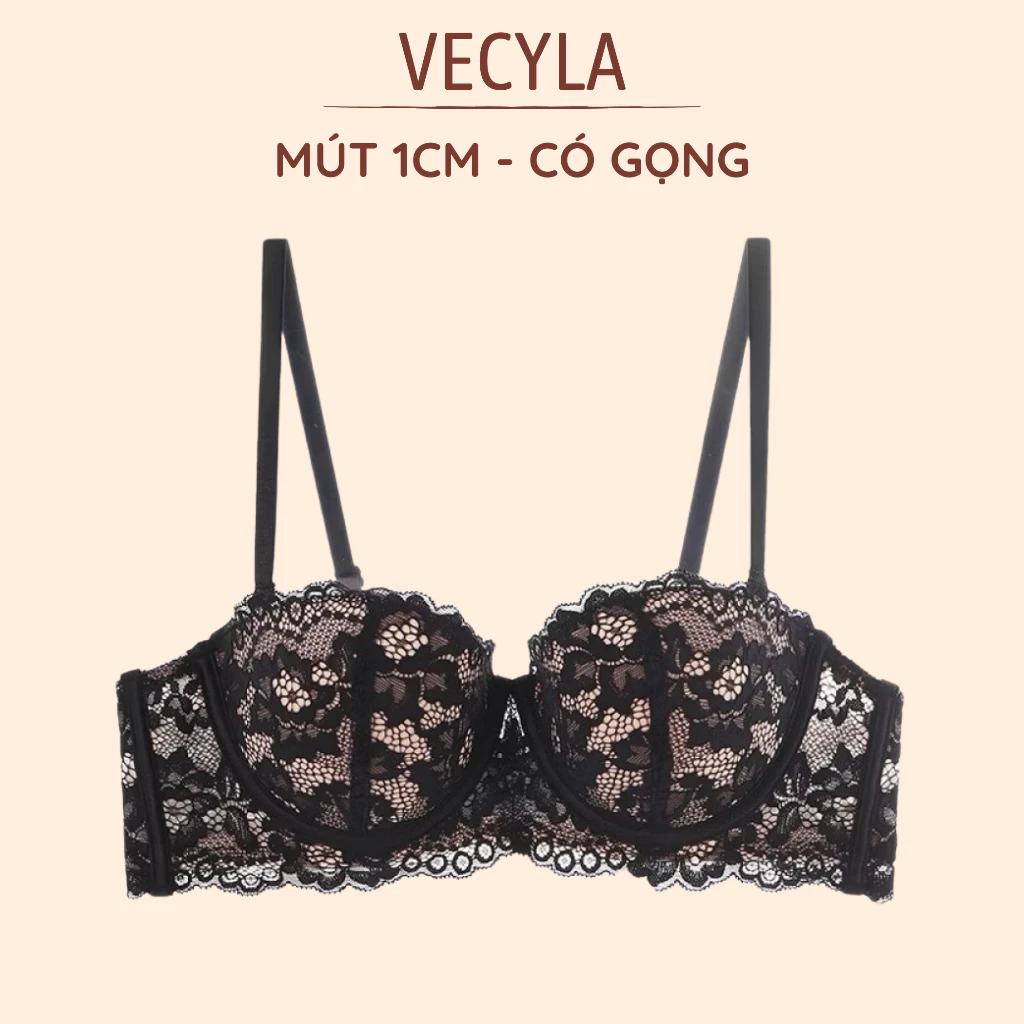 Áo Lót Nữ Ren Hoa Cup Ngang Gọng Silicon Đệm Mỏng Mềm Mại Cao Cấp A 728
