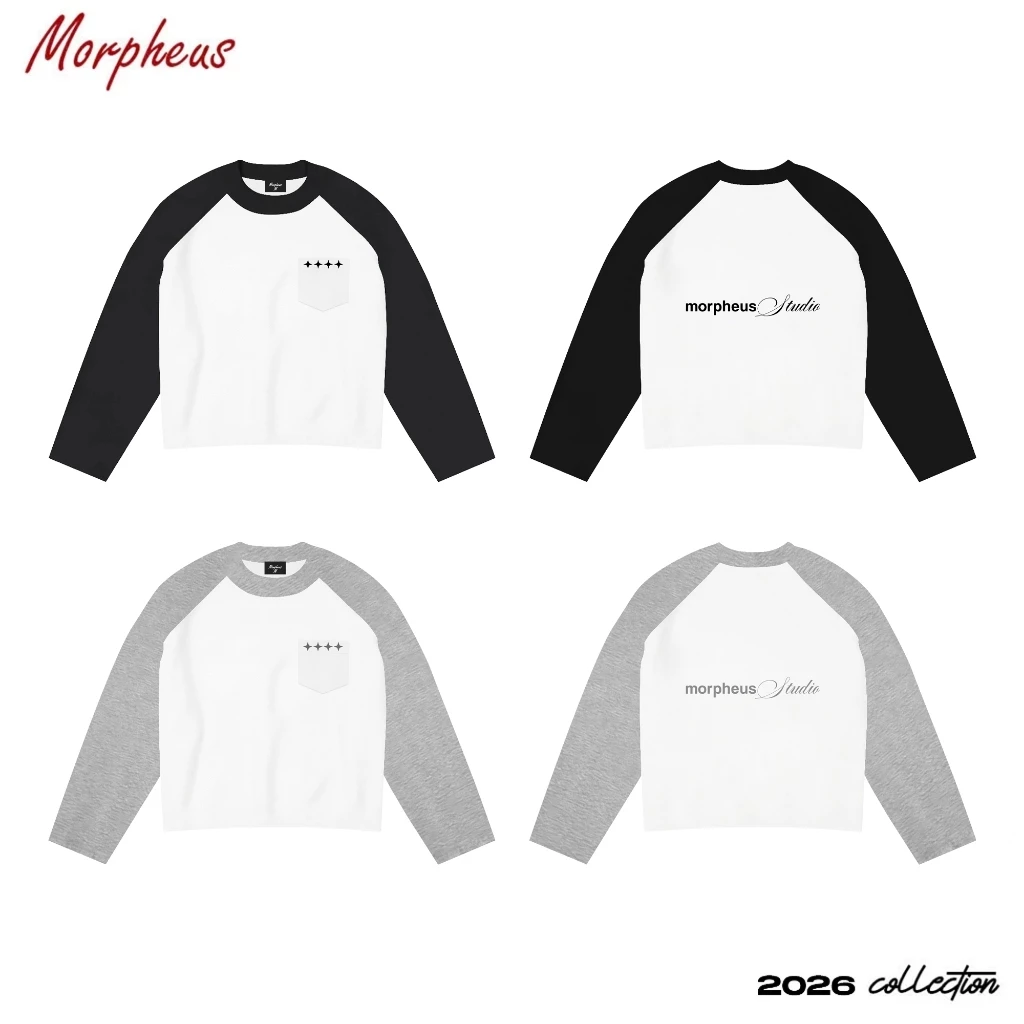 Áo Thun Tay Dài RAGLAN Thêu Chữ Local Brand Morpheus, Boxy LONGSLEEVE cotton, 260gsm