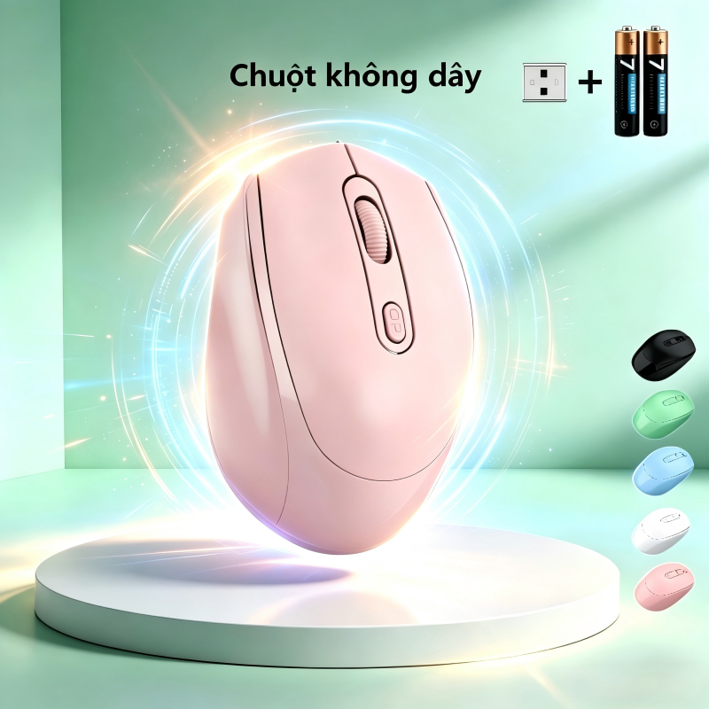 Chuột Không Dây 2.4G Pin Rời - Chống Ồn, Kết Nối Ổn Định, Dùng Cho Văn Phòng &…