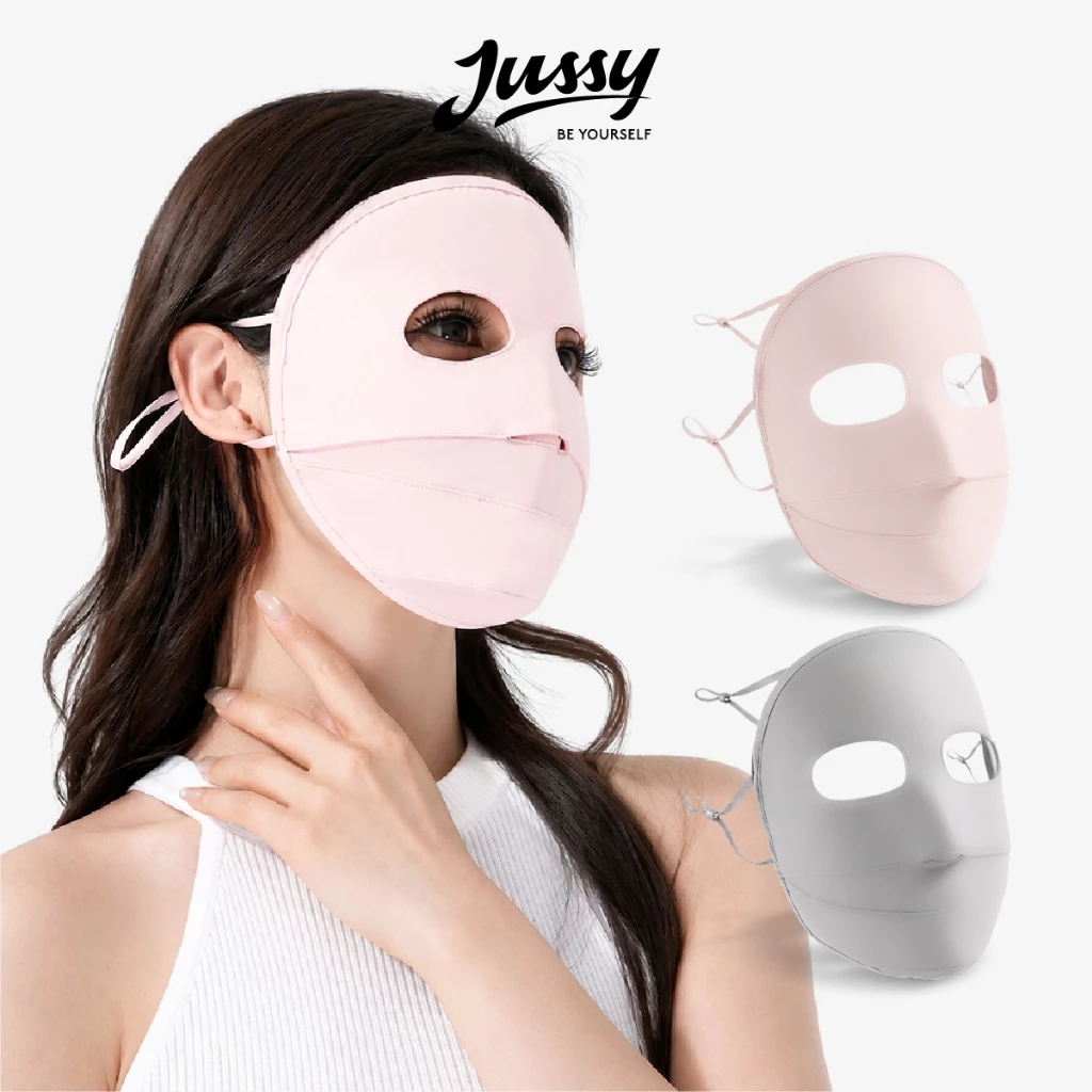 Khẩu Trang Chống Nắng Full Mặt JKT12 Jussy Official Khẩu Trang Nữ Vải Thun Lụa Băng Chống UV Mát Lạnh Che Mặt Toàn Diện