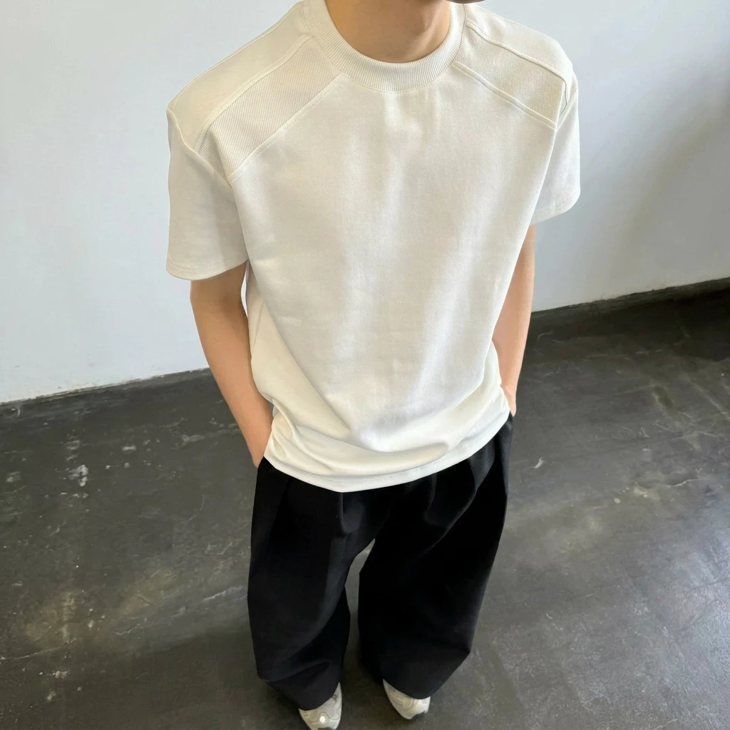 Áo Thun Nam Nữ Cổ Tròn BO VAI Dáng Rộng Unisex, Áo Phông Trơn Chất Cotton 2 Chiều Đứng Form Dày Dặn