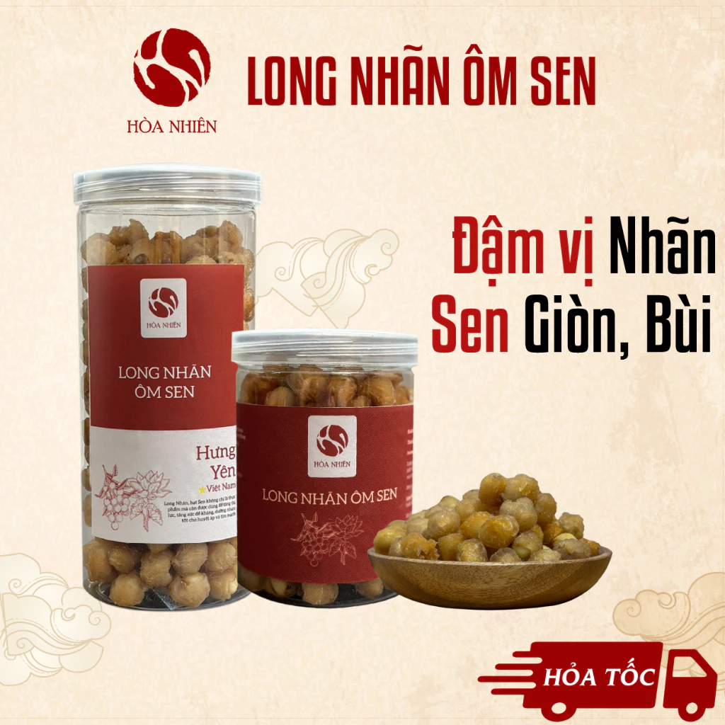 Long Nhãn ôm Sen, đậm vị Nhãn Lồng, Sen giòn, bùi - không tẩm đường, thực phẩm đóng hộp - Hòa Nhiên