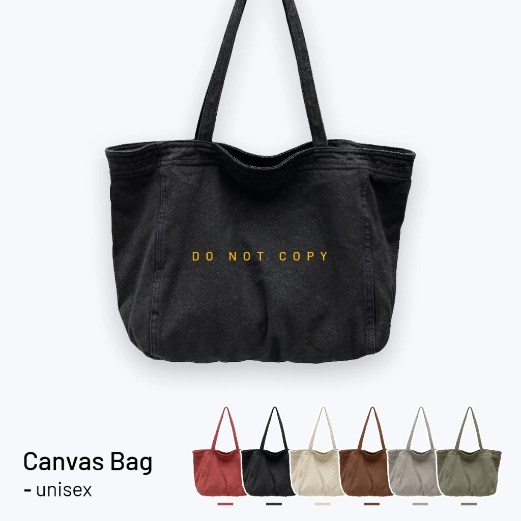 Túi Tote Vải Canvas Nam Nữ Cỡ Lớn Phong Cách Vintage Đeo Vai Đi Học Đi Chơi Cao Cấp - Túi Tote Streetwear Basic - TVIN22