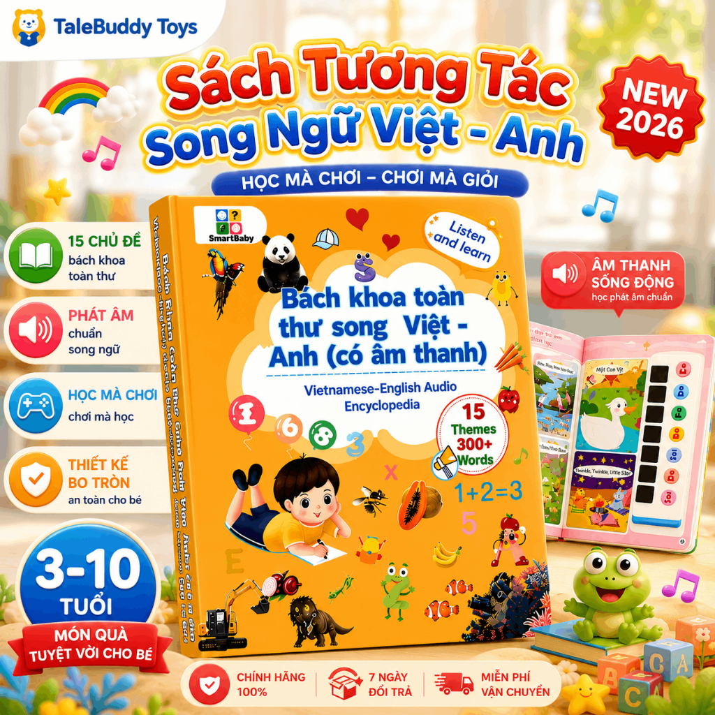 Bộ Sách Song Ngữ Việt-Anh Cho Bé – Nghe Đọc, Hát Theo, Học Tiếng Anh Tự Nhiên…