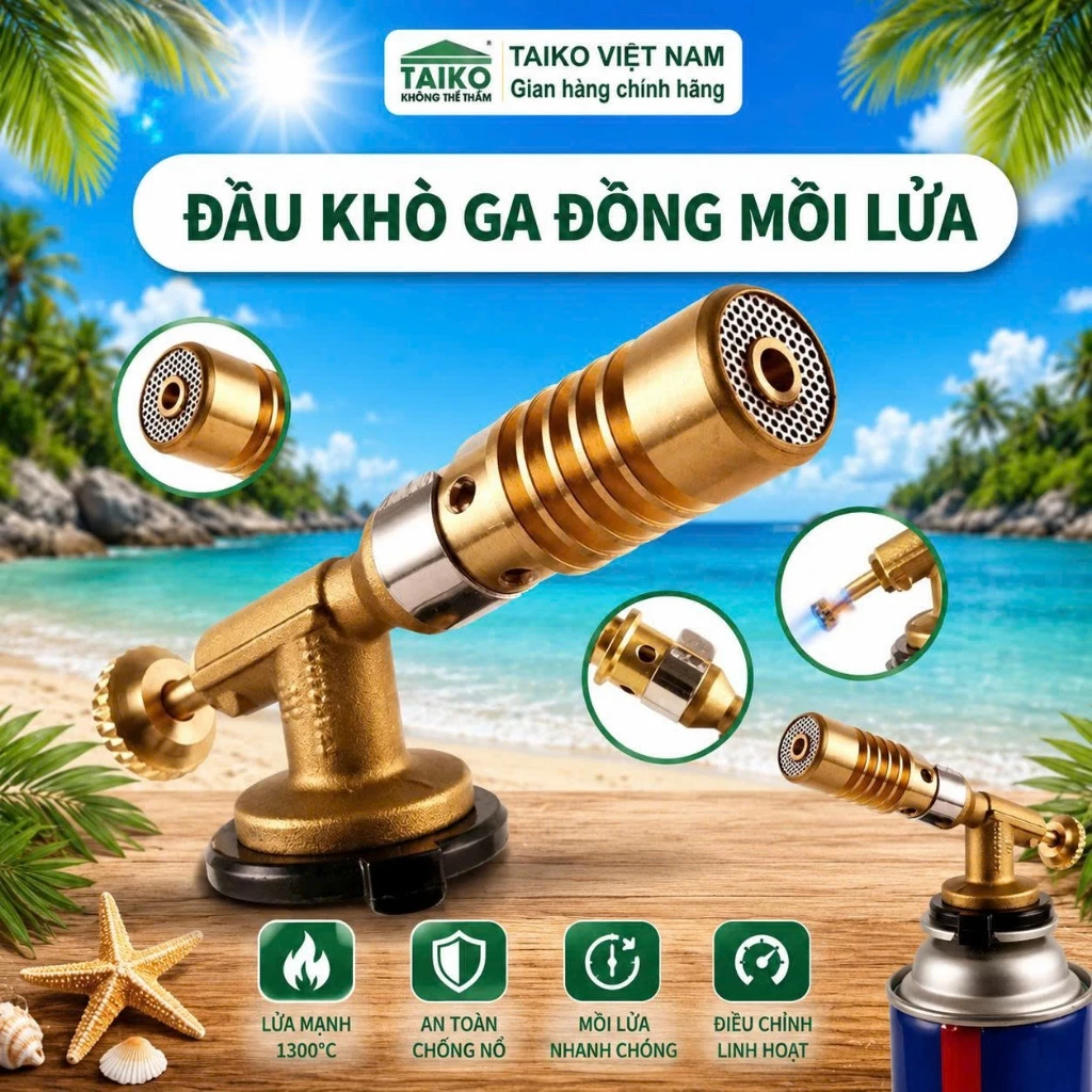 Đèn Khò Gas Bằng Đồng DURAX | Điều Chỉnh Linh Hoạt | Nhiệt Lên Tới 1400°C