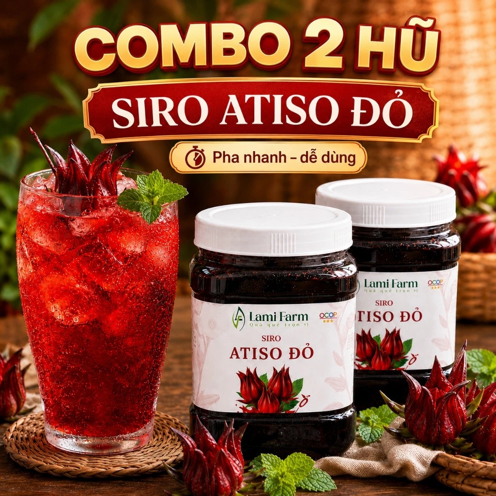 [COMBO 2 HŨ] Siro atiso đỏ có bông pha với nước lọc