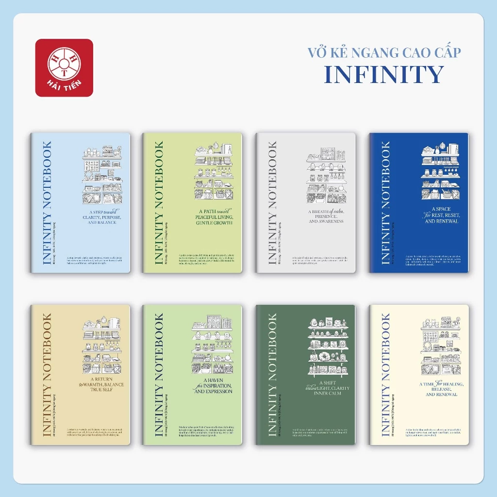 HẢI TIẾN Vở kẻ ngang ghim B5 - Infinity - Định lượng giấy 70g/m2 (80/120/200 trang) - Giao mẫu ngẫu nhiên