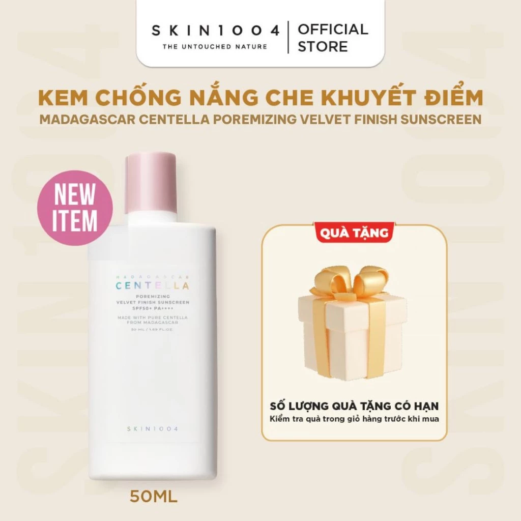 [SPLivexSkin1004] Kem chống nắng SKIN1004 Madagascar Centella Poremizing Velvet Finish Sunscreen SPF50+ PA++++ 50ml