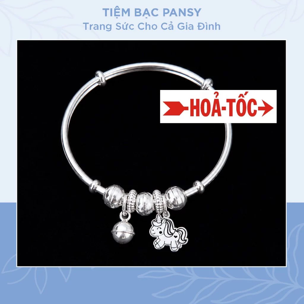 [HOẢ TỐC][Không khắc chữ] Vòng bạc ta cho bé - Vòng bạc trẻ em co dãn điều chỉnh cỡ