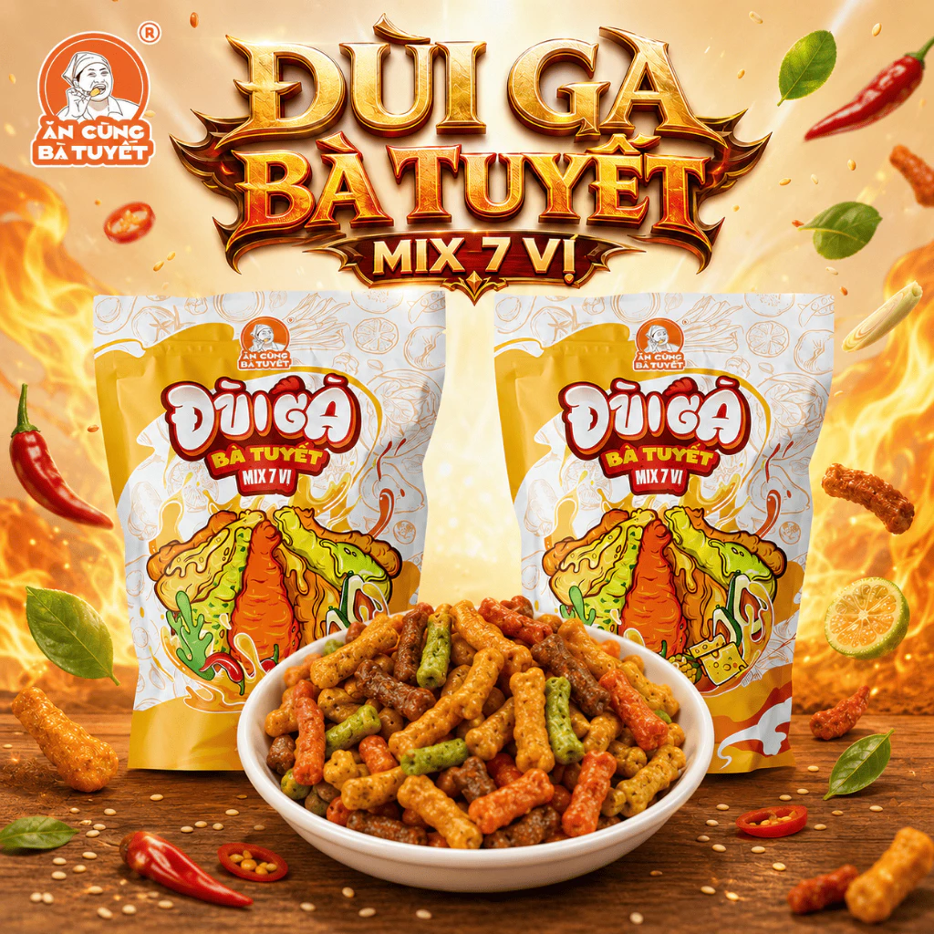 ĐÙI GÀ BÀ TUYẾT MIX 7 VỊ - ĂN CÙNG BÀ TUYẾT M29