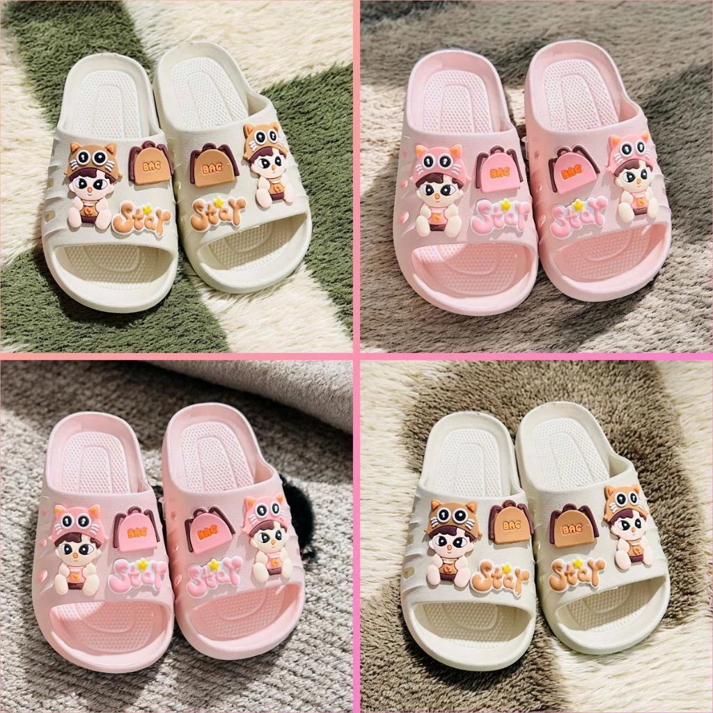 Dép Lê Cho Bé Trai Bé Gái Dép Bánh Mì Gắn Nhiều Cham Xinh Với Thiết Kế Dễ Thương Và Màu Sắc Sống Động