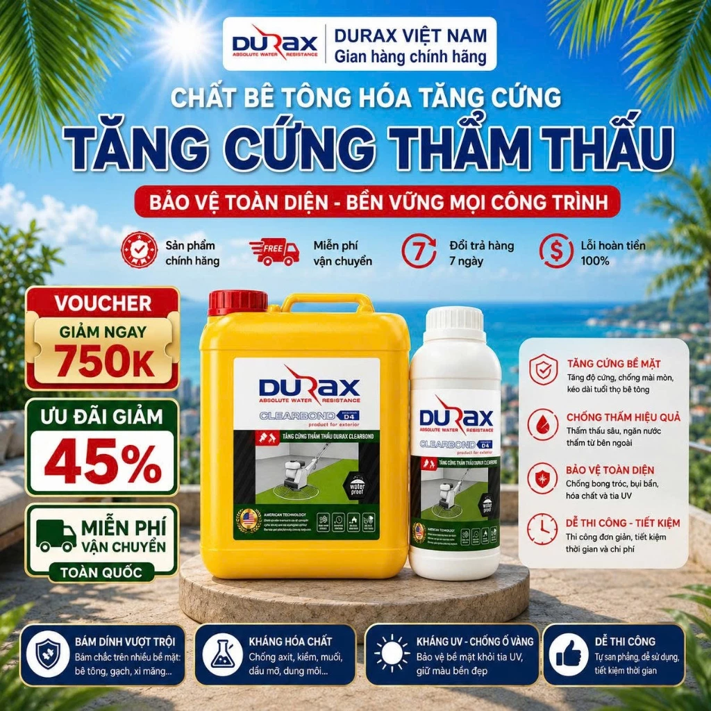 [10L]Chất Bê Tông Hóa Thẩm Thấu DURA | Chống Thấm, Tăng Cứng Bề Mặt, Chống Mài Mòn – Kháng Muối Kiềm