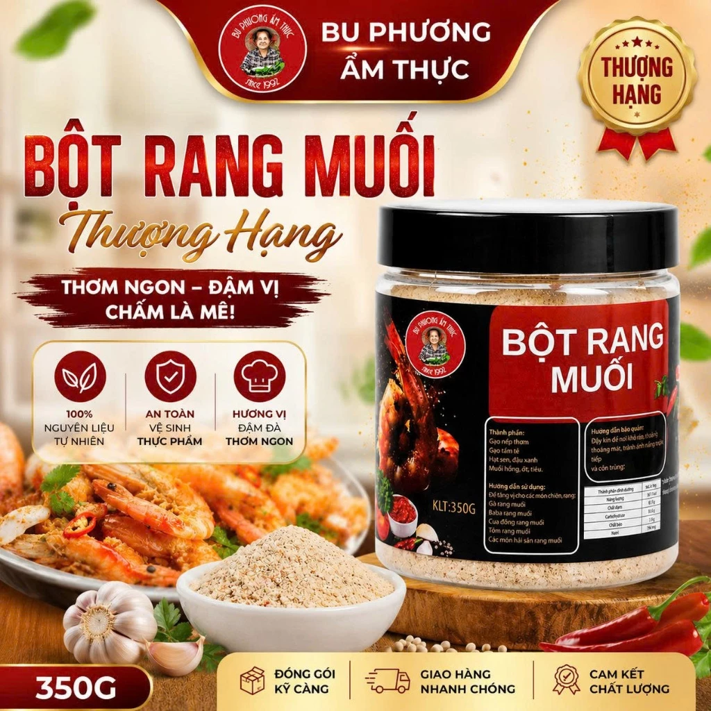 Bột Rang Muối Hộp 350G - Thương Hiệu Bu Phương Ẩm Thực - Không Chất Bảo Quản