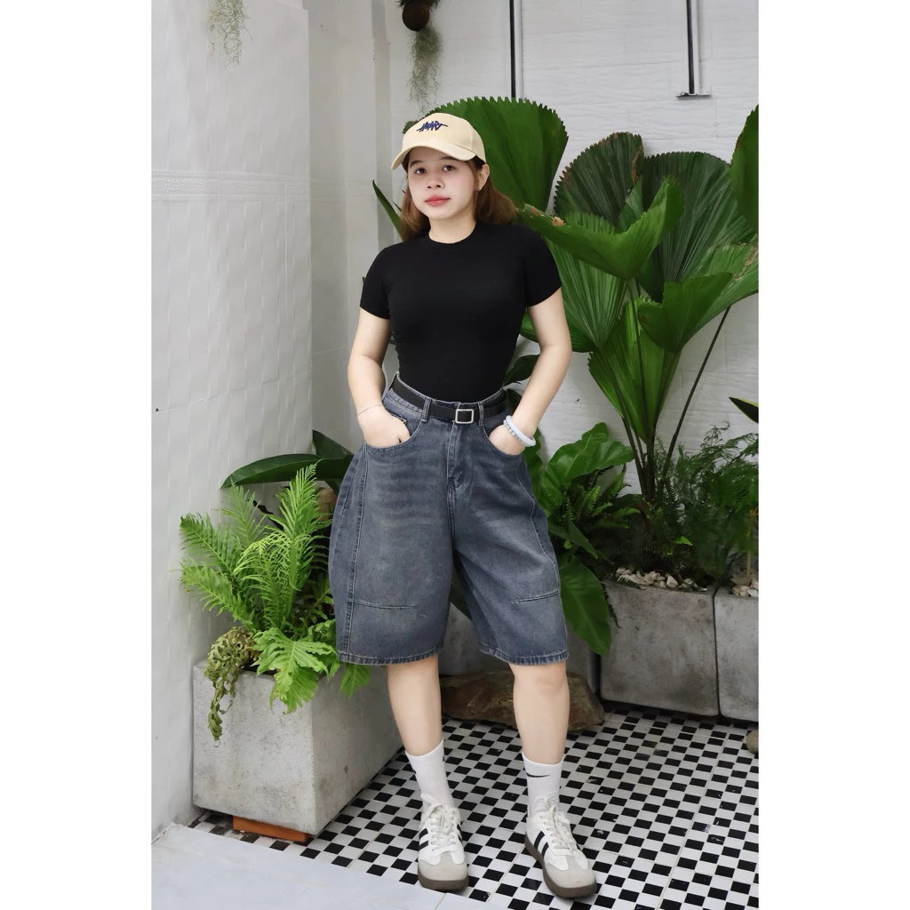 Quần Sọt Jean Ngố Rách Bụi QC Jean ko giãn .Đủ Size S/M/L Shop Nhí (N60 - Quần ngố thụng ) 6004